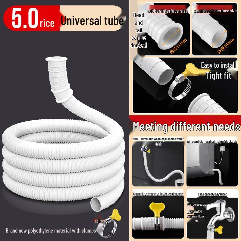Universal Household Drain Hose: Washing Machine, Faucet, AC, Water Pipe Extension