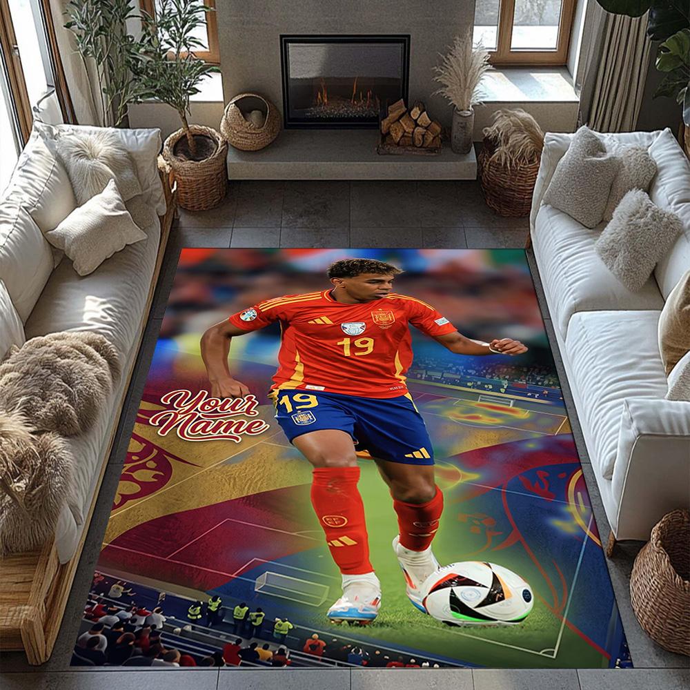 Lamin Yamal Customizable Name Area Rug Perfect For Entryway Balcony Hallway Outdoor Antislip Carpet Anime Office Decor Spiritual Gift