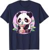 Cute Anime Panda Drinking Bubble Boba Tea Girls Teens Tshirt Cotton Short Sleeve Graphic Shirt Comfortable