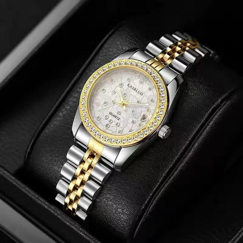 Casaro Classic Domestic Quartz Alloy Women'S Watch New Fashion Calendar Pointer Diamond-Encrusted Women'S Watch Luminous