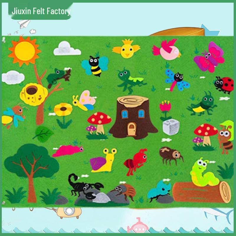 Early Education Felt Board for Kids - Cartoon Wall Stickers for Kindergarten