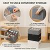 Foldable Under Bed Shoe Storage Organizer Box Heavy Duty Washable Oxford Fabric Dustproof Container with Clear Window Sturdy Handles Zippers