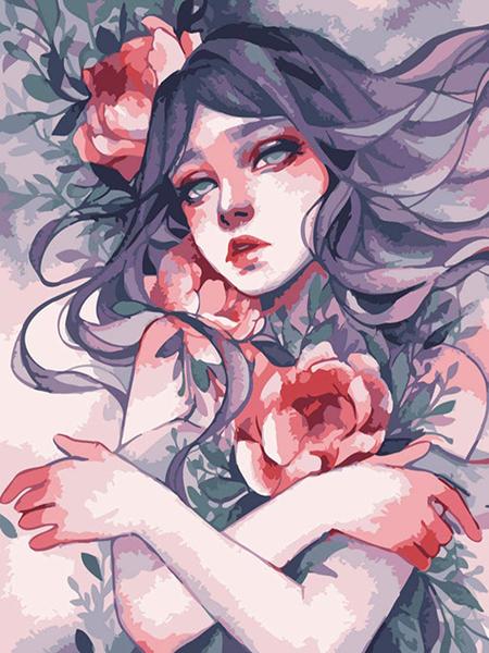 Diy 5d Full Diamond Embroidery Cartoon Square Round Diamond Painting Flower Feast Girl Mosaic Furniture Decoration Hobby Gift