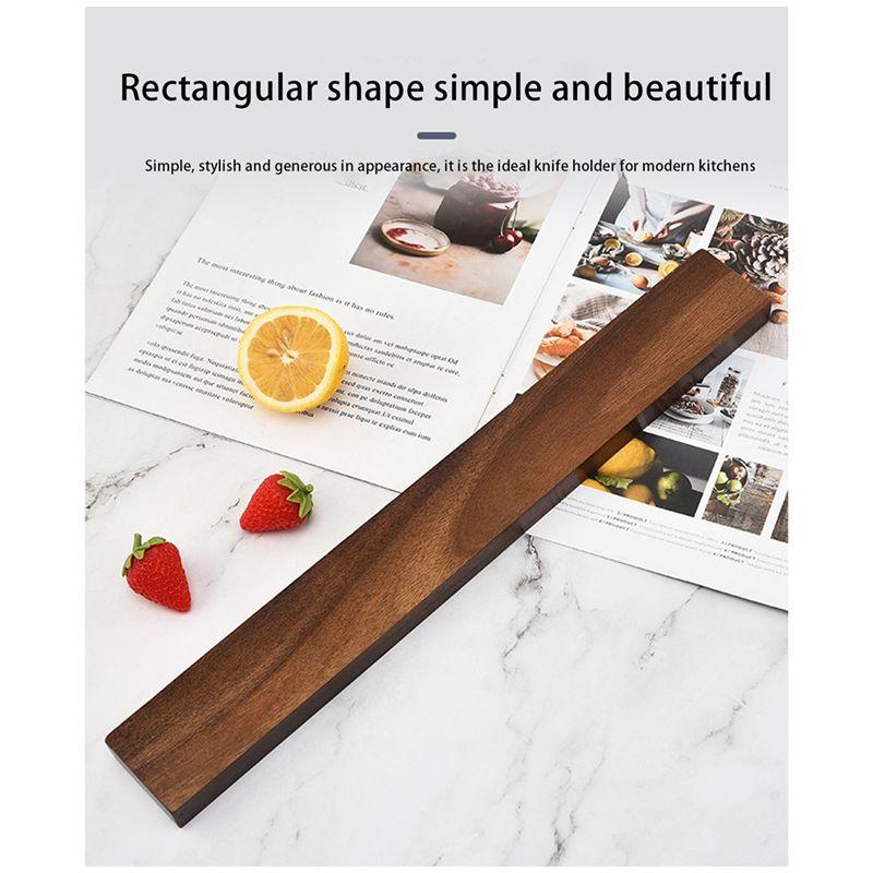 BHBL Wooden Strip Magnetic Knife Holder Wall Mount for Metal Knives Wood Block Magnet Knives Rack Kitchen Tool