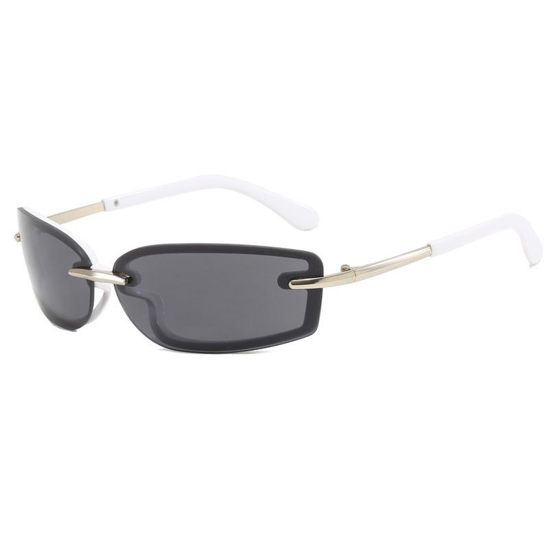 Occhiali da Sole Y2K Senza Montatura Stile Rettangolare Moda Popolare Donna Uomo Tonalità Quadrati Occhiali da Sole per Femmina Maschio Oculos Montatura in Metallo