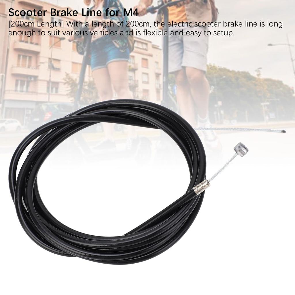 Electric Scooter Brake Line 200cm Long Water Proof Rustproof Hard Wearing Scooter Bike Brake Cable for M4 M4 PRO