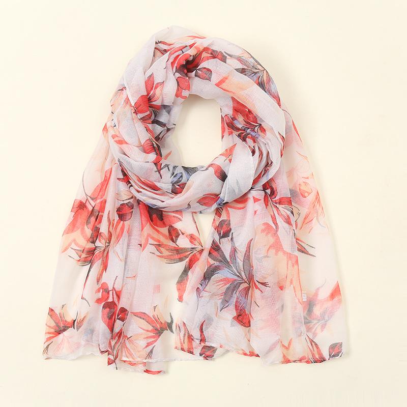 Winter Breathable Retro Floral Cotton Viscose Shawls Scarf Lady High Quality Wrap Pashmina Stole Bufandas Muslim Hijab 180*85Cm