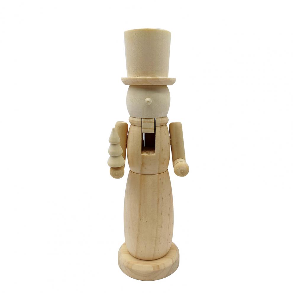 Solid Wood Nutcracker Soldier Nutcracker Wooden Ornament Unpainted Wooden Nutcracker Soldier Figures for Diy for Crafting