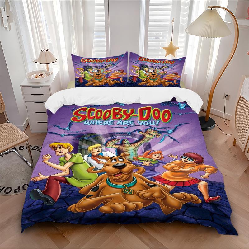 Scooby-Doo Mystery Solvers Beddengoed Set Dekbedovertrek Cadeau voor Slaapkamer, Bevat 1 Overtrek en 2 Kussenslopen, Geen VullingB333