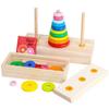 Hanoi Tower Wooden Puzzle Toy for Logical Thinking - Eight Layers for Early Education and Elementary Students