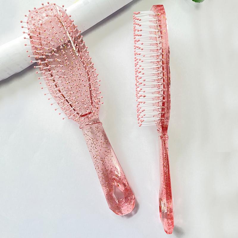 

Transparent Shiny Combs Girls Hair Scalp Massage Comb Hair Brush Wide Tooth Comb Women Salon Hairdressing Styling Tools Gift