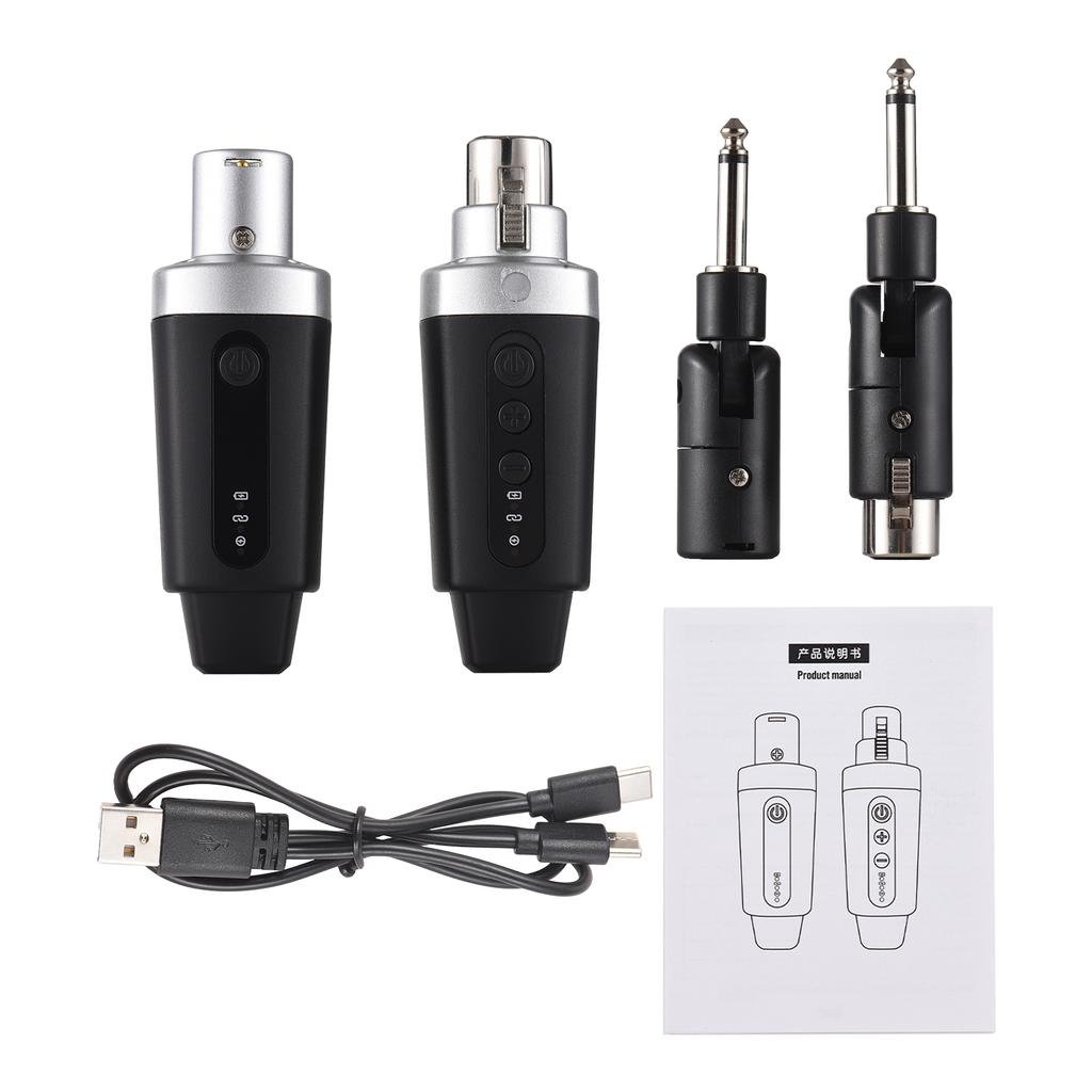 Mikrofon Drahtlos XLR Sender und Empfänger Drahtloses Mikrofon System für Audio Mixer Elektrische Gitarre Bass 30-50m/98-164ft Lang