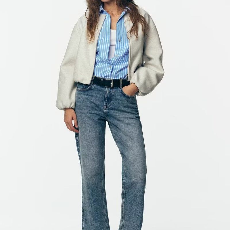 Za Autumn and Winter New Arrivals Women's Clothing Zr European and American Style Fashionable Versatile Soft Bomber Jacket Coat 3046264