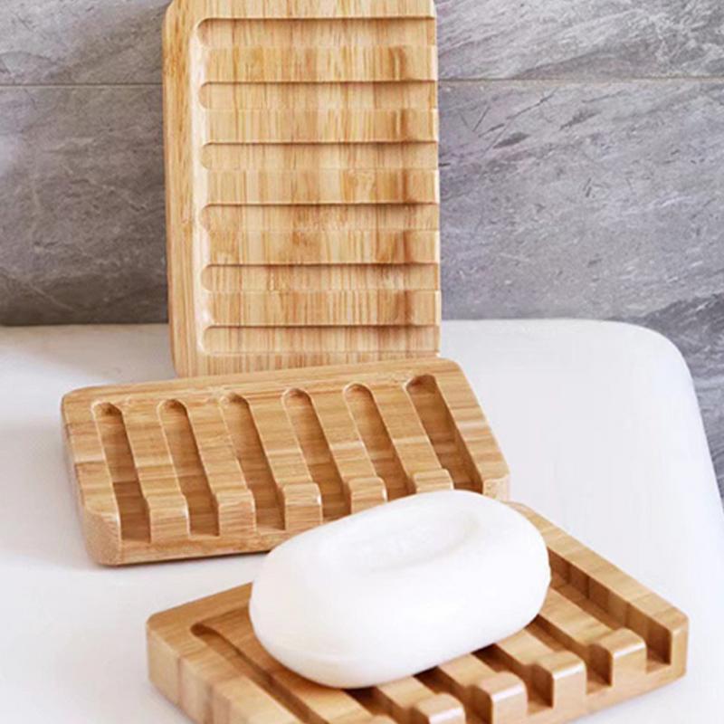 1pcs Wooden Soap Dishes With Water Drain Moisture-proof Home Portable Soap Sponge Holder Bathroom Accessories Organizer Tray