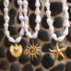Ozean-Serie, Perle, Seestern, Mehrfach-Accessoire Schlüsselbein-Kette, Modisch, Leichter Luxus, Strand-Stil