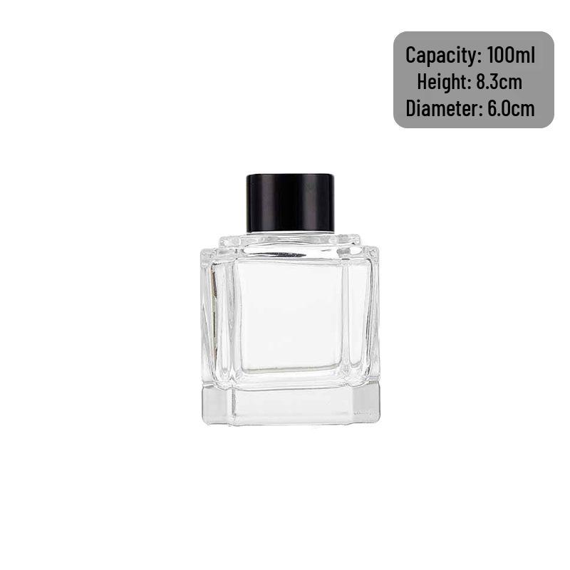 100ml/200ml Multi-faceted Square Aroma Diffuser Bottle, Empty Rattan Flameless Diffuser