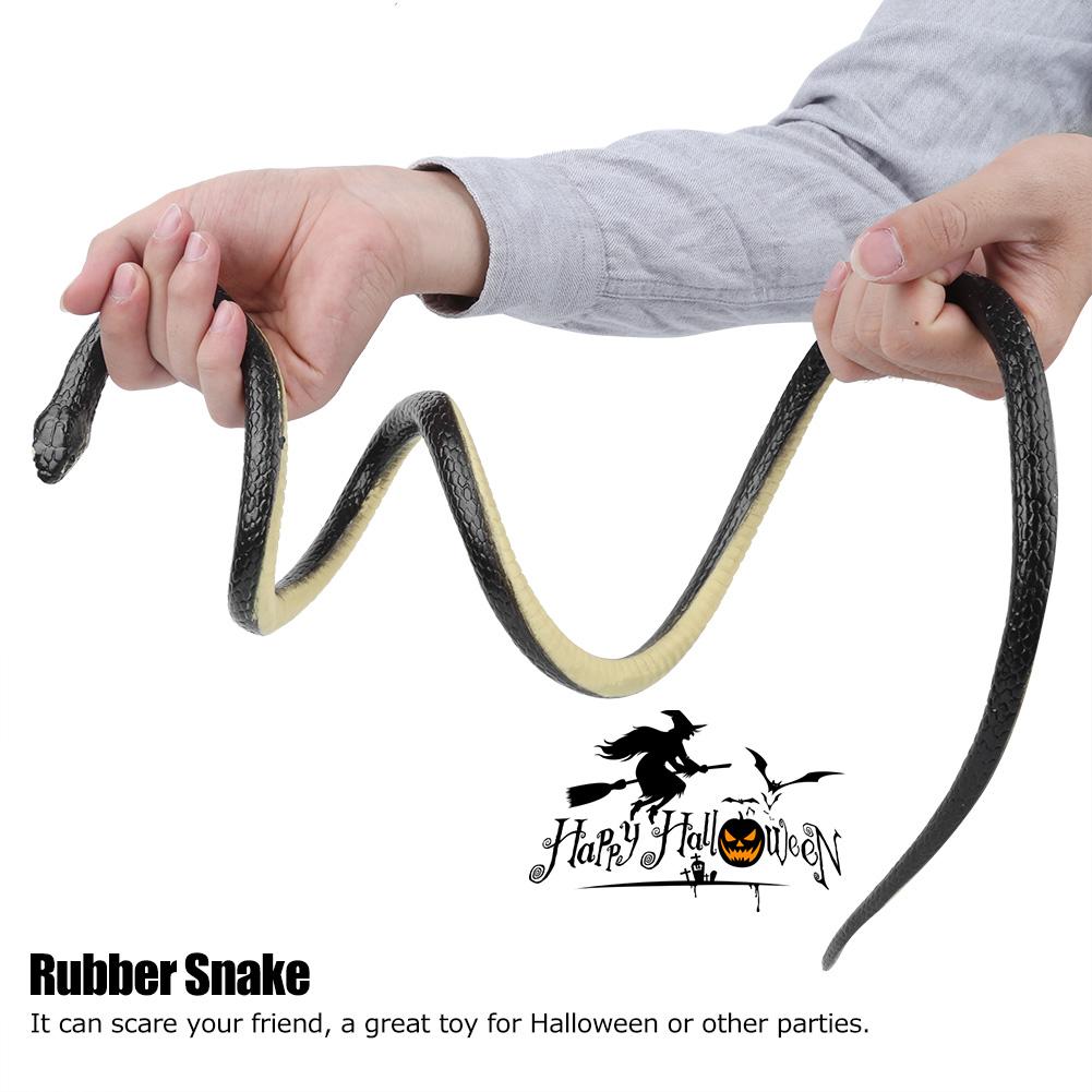 Soft Rubber Artificial Snake Toy Fake Snake 1.25m Prank Toys Halloween Party Supplies