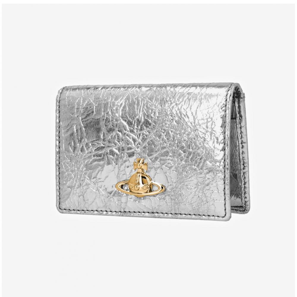 Vivienne Westwood Metallic Crinkle Card Wallet 5402000pu L00a7 Q401