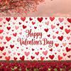 Happy Valentine's Background Valentine's Theme Love Celebration Backdrop Heart Theme Background Heart-shaped Romantic Banner
