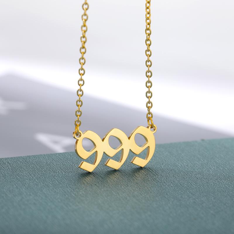 Engelszahl Halsketten 111 222 333 444 555 777 888 999 666 Teufel Halskette Edelstahl Anhänger Choker Weihnachten Bff Schmuck
