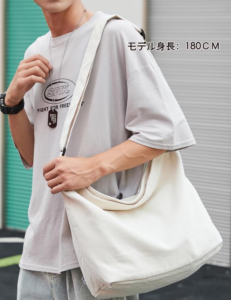 ARIALK Canvas Tote Bag, Large Capacity Shoulder Bag, Perfect for Overnight Trips, Eco Bag, Canvas Tote Bag, Shoulder Tote Bag, Shopping Bag, Simple