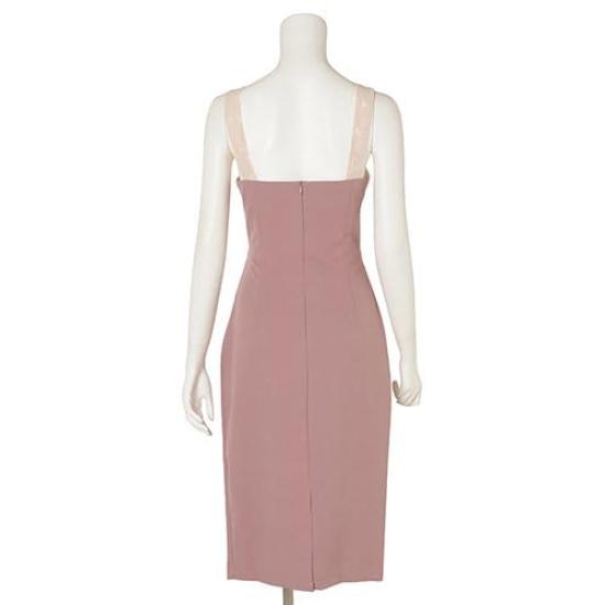 GRAXIA Cabaret Midi Floral Ivory X Size Perfect for Hostess and Lounges Dress, Dress, High-Waisted, Waist-Cut, Sleeveless, Lace, Knee-Length, Women's,