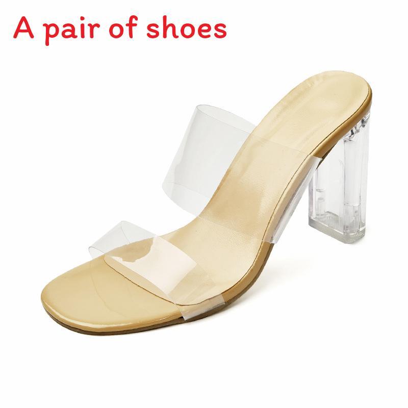 Summer Transparent High Heel Sandals With Pvc Sole For Adult Women