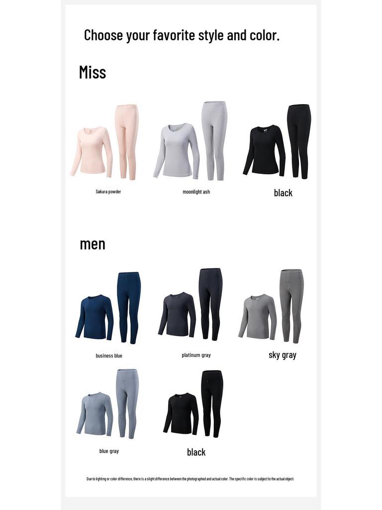 Zestaw ciepłej bielizny termoaktywnej klasy A z 80-włóknowej dzianiny Lenzing Modal: Męska i damska jesienna bielizna termoaktywna generująca ciepło