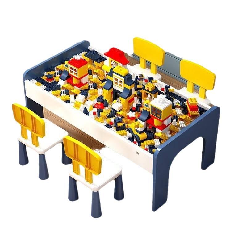 Children's Multifunctional Toy Table with Large Building Blocks