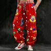 Pantaloni Jogger Denim cu Imprimeu Digital 3D pentru Bărbați - Croială Largă Americană și Margini cu Catarame - Pantaloni Lungi Street Hip-Hop