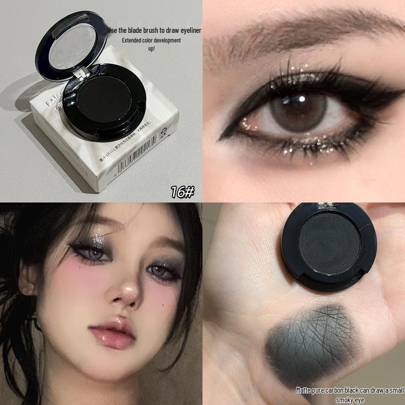 Fei Xi Single Color Eyeshadow & Highlighter Palette for Under Eyes, Inner Corners, & Face - Matte Blue, Green, Black, White.