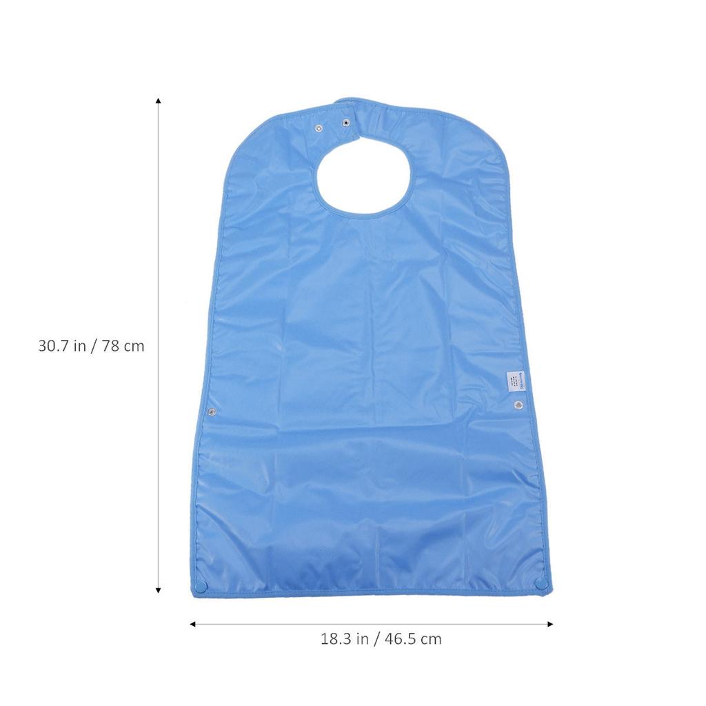 Adult Waterproof Elderly Meal Bib Sky Blue Large Soft Washable Cloth Feeding Aid Clothing Protector Mealtime Protector