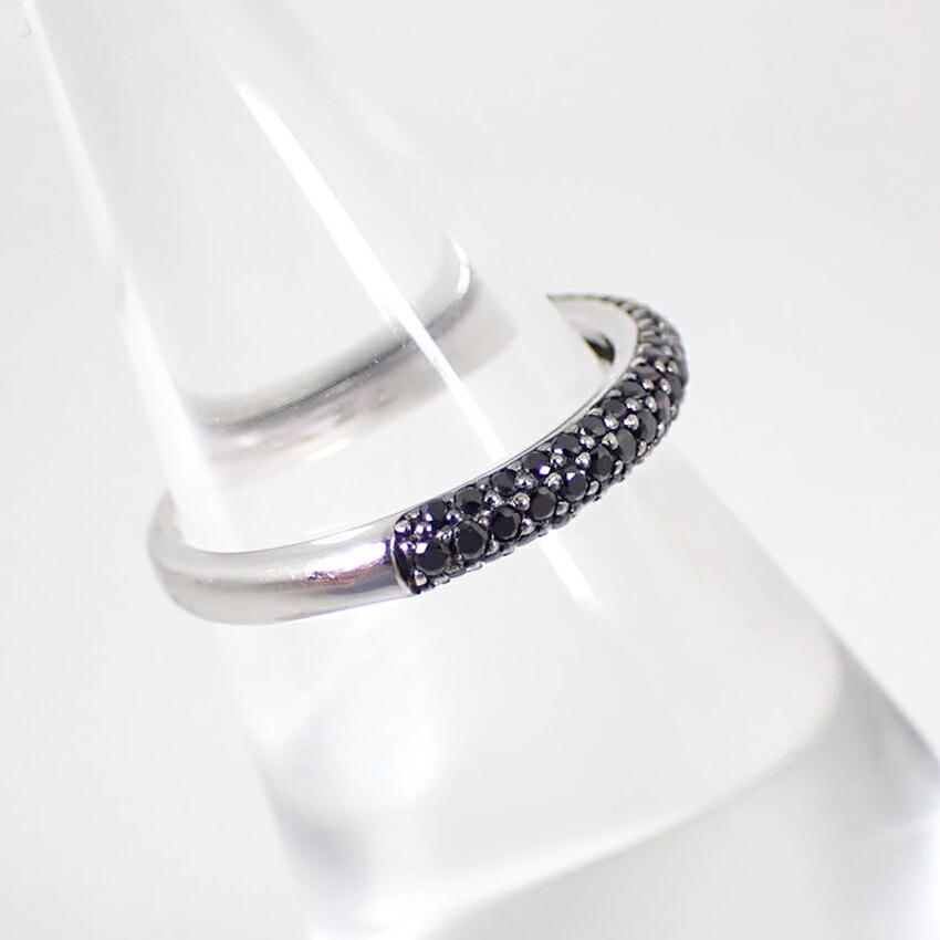 [Pre-owned] K18WG Black Diamond Ring / Size 11 / j66-4