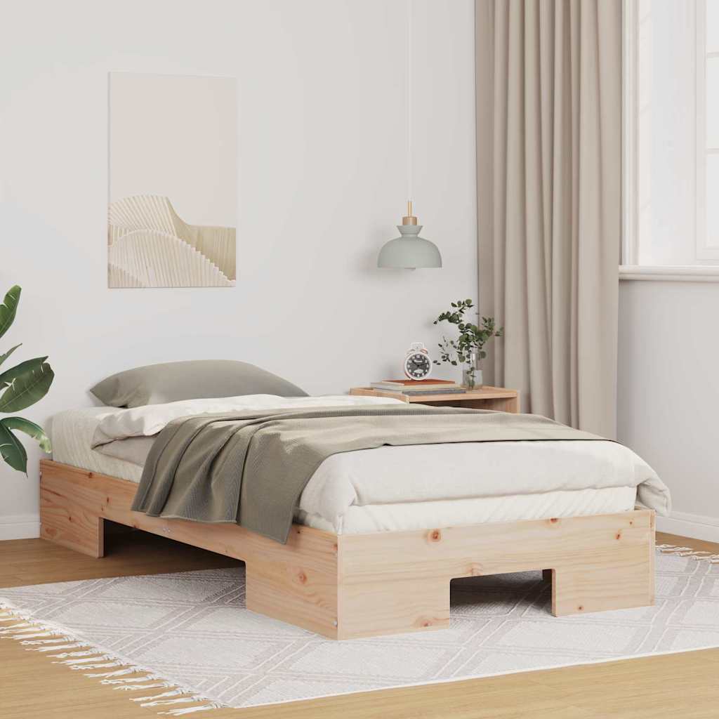 Brown Bed Frame 80 x 200 cm