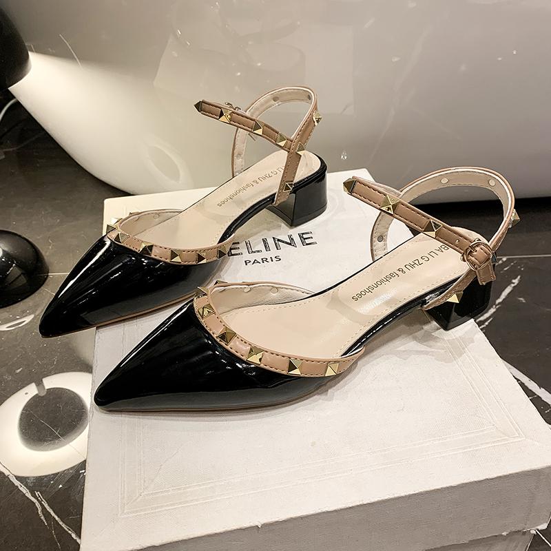 Women's High Heels 2024 New Style Temperament Matching Skirt Sexy Pointed Stiletto Heel Sandals Stylish Buckle Party Shoes