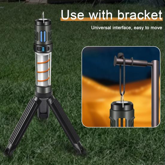 Outdoor Camping Light with Tripod Repellent Tablets 5 Modes Adjustable USB Rechargeable Multifunction LED Flashlight Lantern Tent Hanging Lamp