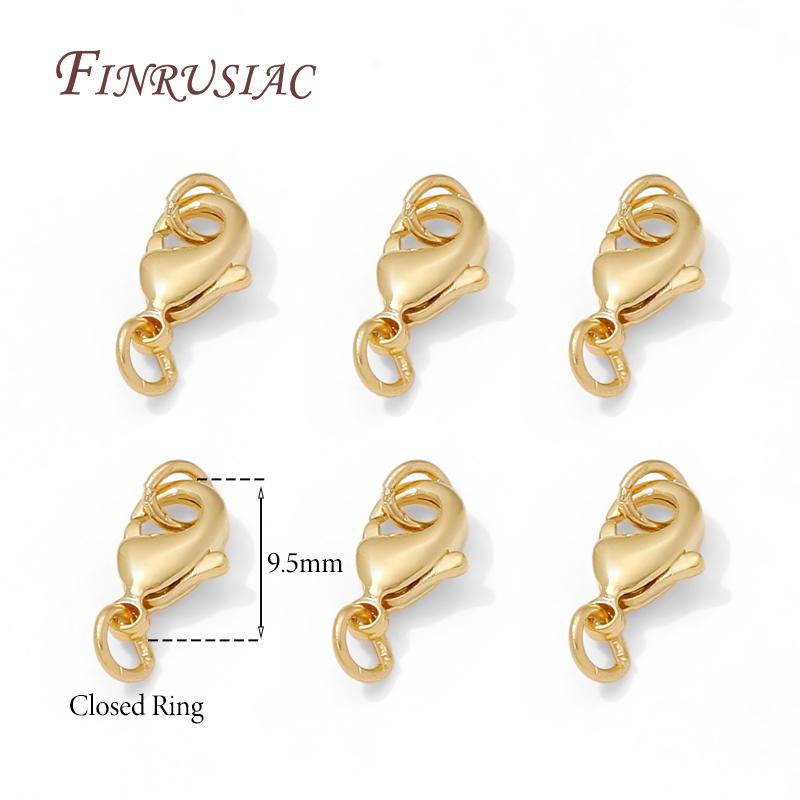 Wholesale 14K Gold Plated Lobster Clasp with Closed Rings,Clasps For Bracelets Necklaces Accessories DIY Jewelry Making Supplies 10 pcs