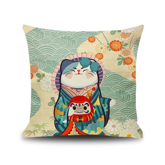 Cartoon Cat Printing Household Pillowcase Pillow Cover Decorative Pillowslip