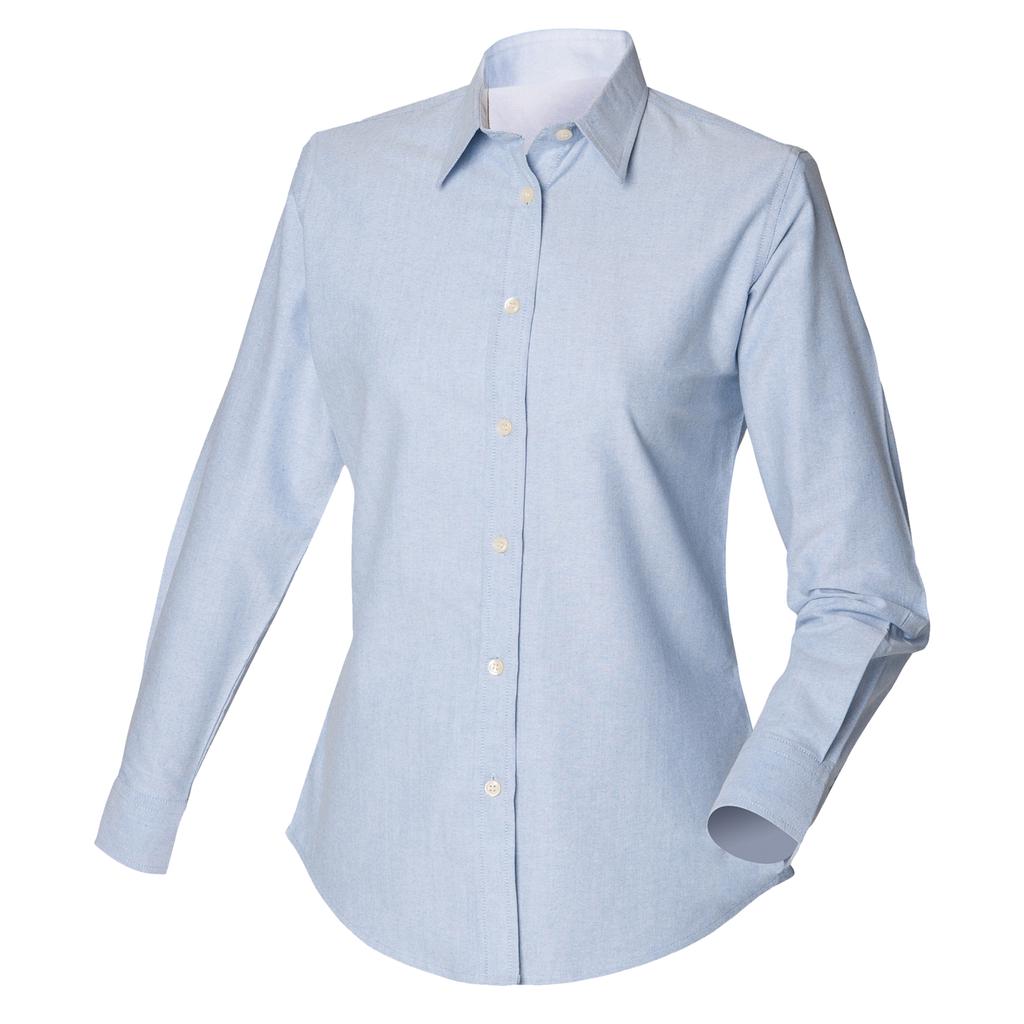 Henbury Womens/Ladies Long Sleeved Classic Oxford Work Shirt