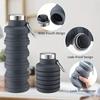 1PC 500ml Portable Silicone Water Bottle Retractable Folding Coffee Bottle Cups E Outdoor Travel Tools Collapsible Sport Bottles