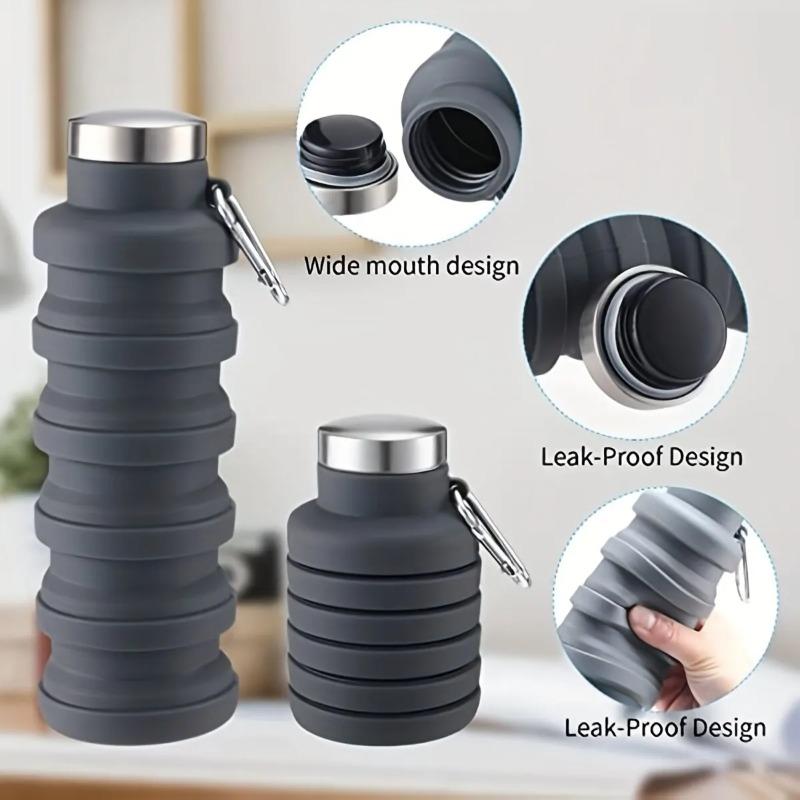 1PC 500ml Portable Silicone Water Bottle Retractable Folding Coffee Bottle Cups E Outdoor Travel Tools Collapsible Sport Bottles