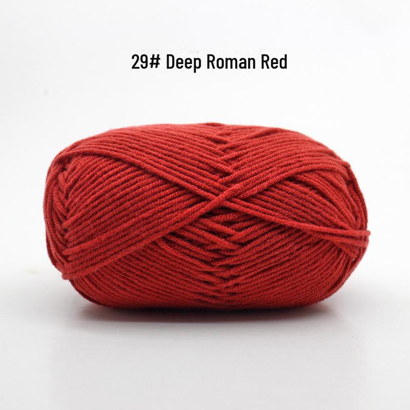 4 Strands Medium Thick Milk Cotton Yarn for Hand-Woven Baby Projects