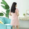 Cotton Chest Padded Short Sleeved Nightgown Sleepwear One-piece Loose Oversized Letters Printed Women's Summer Home Nightgown