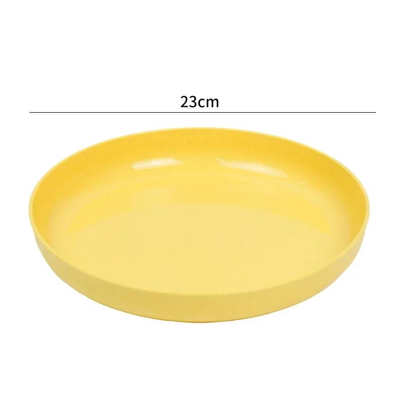 

23см Легкие Небьющиеся Тарелки из Пшеничной Соломы Глубокая Обеденная Тарелка для Детей Малышей Взрослых Можно мыть в Посудомоечной Машине и Использовать в Микроволновой Печи жёлтый