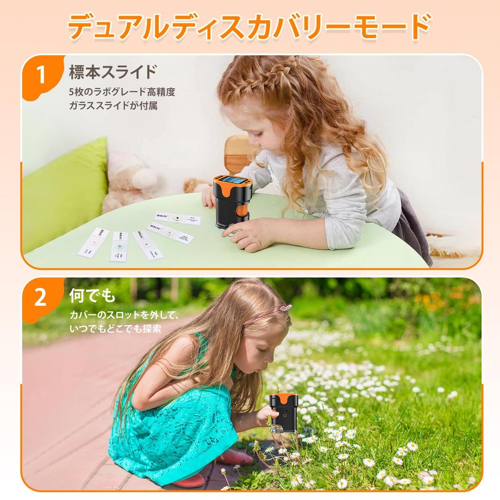 Microscope for Elementary School Kids 1000x 4K Rechargeable Mini Pocket Digital Microscope with Slide Portable Educational Gift for Kids and Students