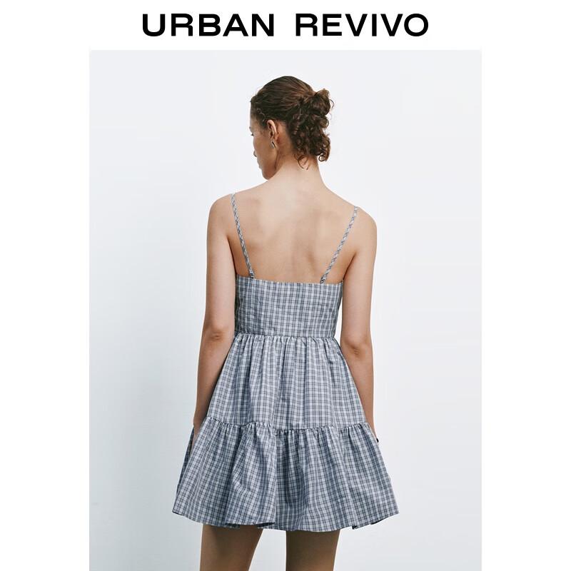 UR Women's Plaid A-Line Layered Sling Dress