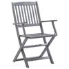 Foldable Garden Chairs 6 pcs with Cushions Solid Acacia Wood