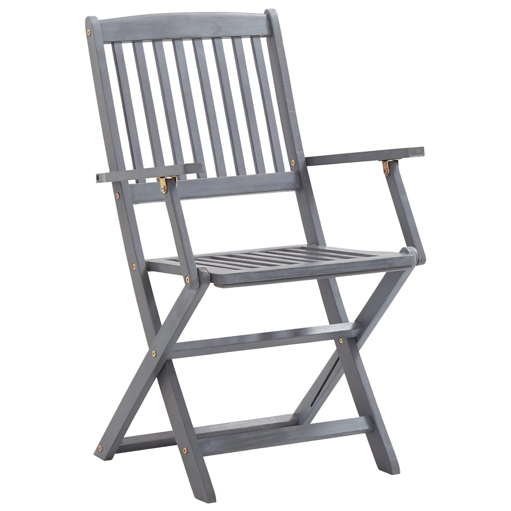 Foldable Garden Chairs 6 pcs with Cushions Solid Acacia Wood