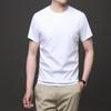 Mercerated Cotton Short-sleeved T-shirt Men's Round Neck Summer New Half-sleeved 80-pin Mercerated Cotton Loose Solid Color Top
