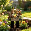 Two Squirrels Decorative Garden Stake, Welcome to The Garden Acrylic Yard Art, Street Lamp Squirrel Welcome Sign for Outdoor Yard Lawn Pathway